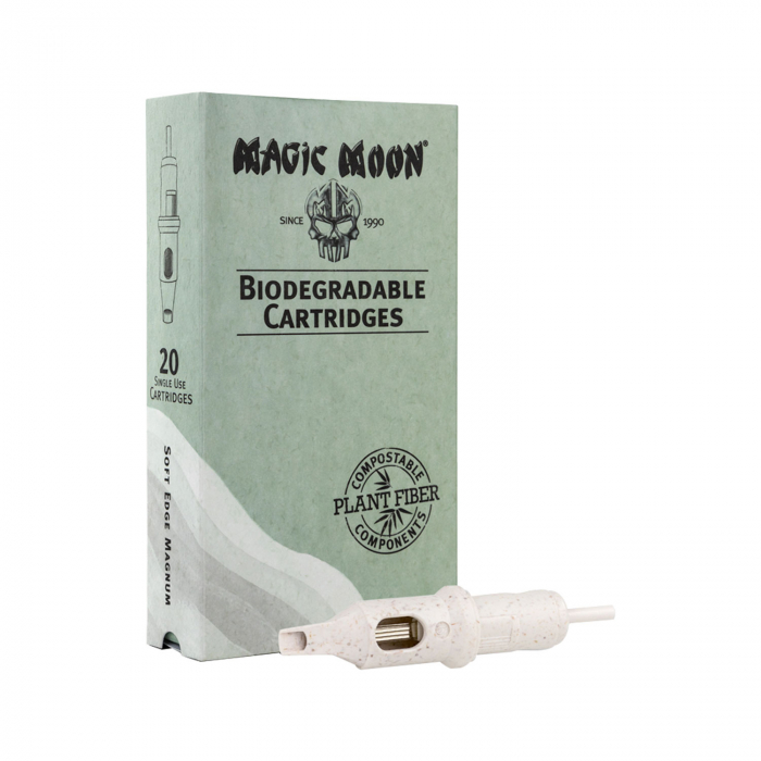 Æske med 20 Magic Moon biologisk nedbrydelige patroner 0.35 Soft Edge Magnum Long Taper