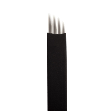 Æske med 25 Jenn Boyd Ink - Brow Slayer microblades/microblading nåler - 14.20 Curved Slant