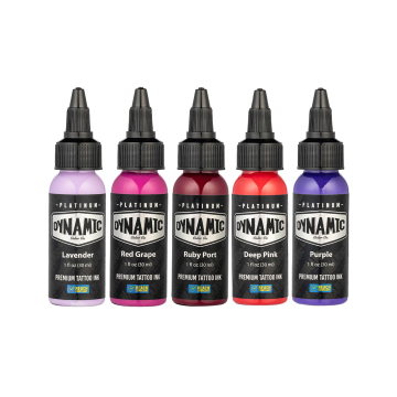 Platinum by Dynamic Tatoveringsblæk - Lush sæt 5x 30 ml