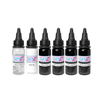 Intenze Ink Gen-Z Mark Mahoney Gangster Grey-sæt 6 x 30 ml