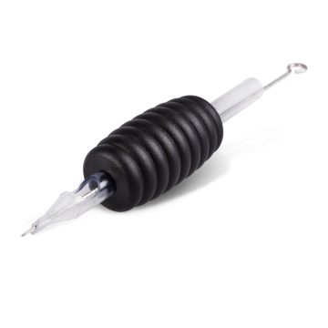 Pakke med 25 stk. Killer Ink engangsgreb / Tip 19mm Diamondtubes færdigpakket med Precision 0.35 mm rund Shadernål