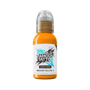 World Famous Limitless tatoveringsblæk - Medium Yellow 3 30 ml