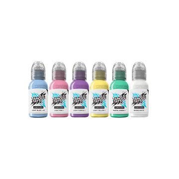World Famous Limitless tatoveringsblæk - Pastel kollektion - 6 x 30 ml