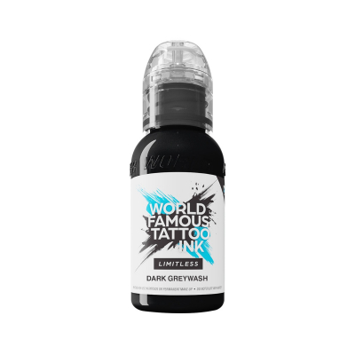 World Famous Limitless tatoveringsblæk - Limitless Dark Grey Wash 30 ml